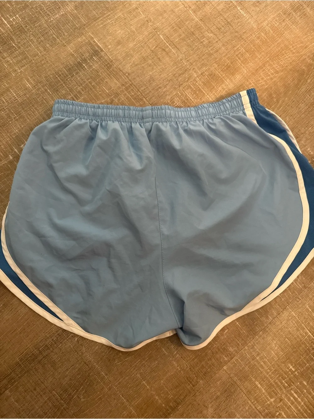 Nike Women’s Sky Blue Athletic Shorts with White Trim